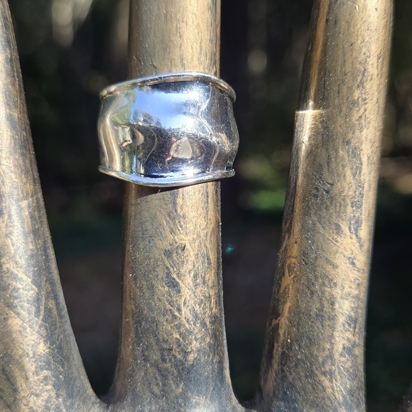 Celestial Kharma Collection by Avelon Jewelry - Sterling Silver Finger Cuff Ring Sz8 Adjustable